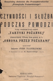 Czynności i służba podczas powodzi