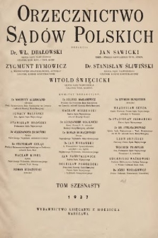 Orzecznictwo Sądów Polskich. T. 16, 1937, z. 1-[12]