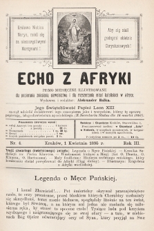 Echo z Afryki : pismo miesięczne illustrowane dla popierania zniesienia niewolnictwa i dla rozszerzania misyj katolickich w Afryce. 1895, nr 4