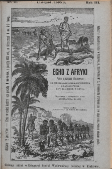 Echo z Afryki : pismo miesięczne illustrowane dla popierania zniesienia niewolnictwa i dla rozszerzania misyj katolickich w Afryce. 1895, nr 11