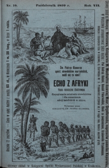 Echo z Afryki : pismo miesięczne illustrowane dla popierania zniesienia niewolnictwa i dla rozszerzania misyj katolickich w Afryce. 1899, nr 10