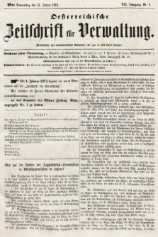 Oesterreichische Zeitschrift für Verwaltung. Jg. 7, 1874, nr 3