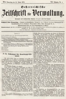 Oesterreichische Zeitschrift für Verwaltung. Jg. 7, 1874, nr 4