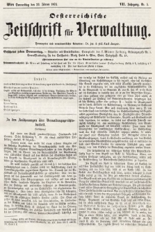 Oesterreichische Zeitschrift für Verwaltung. Jg. 7, 1874, nr 5