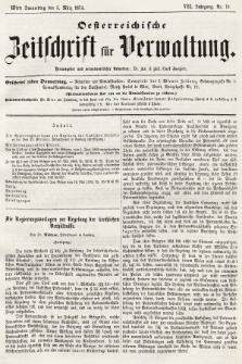Oesterreichische Zeitschrift für Verwaltung. Jg. 7, 1874, nr 10