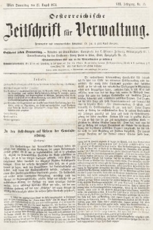 Oesterreichische Zeitschrift für Verwaltung. Jg. 7, 1874, nr 35