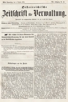 Oesterreichische Zeitschrift für Verwaltung. Jg. 7, 1874, nr 40