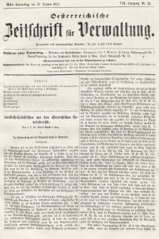 Oesterreichische Zeitschrift für Verwaltung. Jg. 7, 1874, nr 43