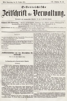 Oesterreichische Zeitschrift für Verwaltung. Jg. 7, 1874, nr 44