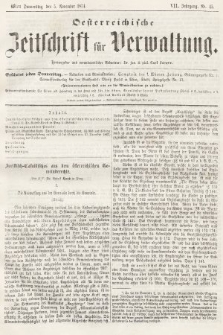 Oesterreichische Zeitschrift für Verwaltung. Jg. 7, 1874, nr 45