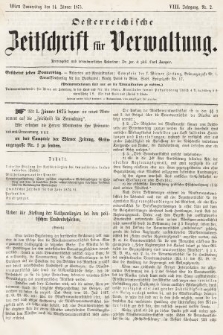 Oesterreichische Zeitschrift für Verwaltung. Jg. 8, 1875, nr 2