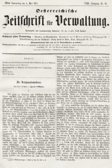 Oesterreichische Zeitschrift für Verwaltung. Jg. 8, 1875, nr 18