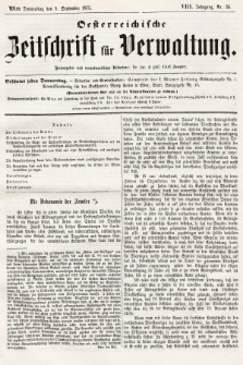 Oesterreichische Zeitschrift für Verwaltung. Jg. 8, 1875, nr 36