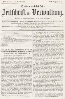 Oesterreichische Zeitschrift für Verwaltung. Jg. 8, 1875, nr 46