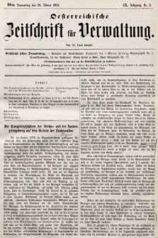 Oesterreichische Zeitschrift für Verwaltung. Jg. 9, 1876, nr 3
