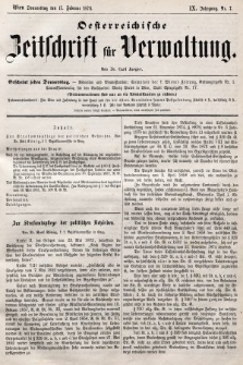 Oesterreichische Zeitschrift für Verwaltung. Jg. 9, 1876, nr 7