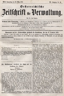 Oesterreichische Zeitschrift für Verwaltung. Jg. 9, 1876, nr 13