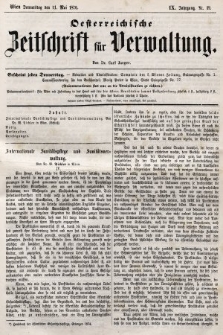 Oesterreichische Zeitschrift für Verwaltung. Jg. 9, 1876, nr 19