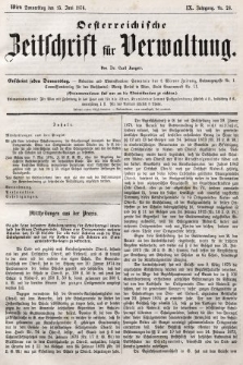 Oesterreichische Zeitschrift für Verwaltung. Jg. 9, 1876, nr 24