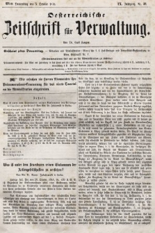 Oesterreichische Zeitschrift für Verwaltung. Jg. 9, 1876, nr 40