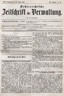 Oesterreichische Zeitschrift für Verwaltung. Jg. 9, 1876, nr 43