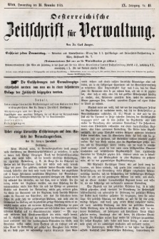 Oesterreichische Zeitschrift für Verwaltung. Jg. 9, 1876, nr 46