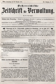 Oesterreichische Zeitschrift für Verwaltung. Jg. 9, 1876, nr 51