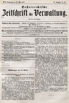 Oesterreichische Zeitschrift für Verwaltung. Jg. 10, 1877, nr 12