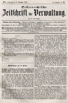 Oesterreichische Zeitschrift für Verwaltung. Jg. 10, 1877, nr 36