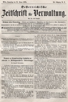 Oesterreichische Zeitschrift für Verwaltung. Jg. 11, 1878, nr 5