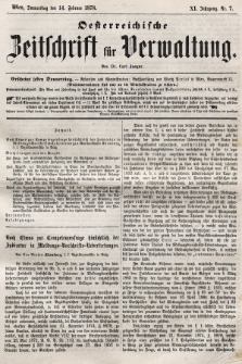 Oesterreichische Zeitschrift für Verwaltung. Jg. 11, 1878, nr 7