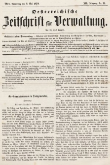 Oesterreichische Zeitschrift für Verwaltung. Jg. 12, 1879, nr 19