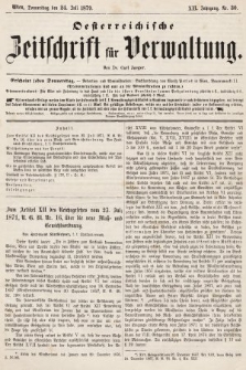 Oesterreichische Zeitschrift für Verwaltung. Jg. 12, 1879, nr 30