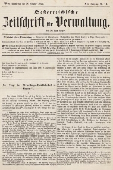 Oesterreichische Zeitschrift für Verwaltung. Jg. 12, 1879, nr 42