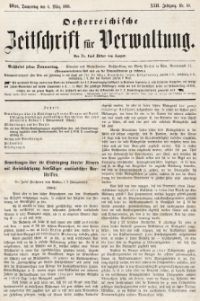 Oesterreichische Zeitschrift für Verwaltung. Jg. 13, 1880, nr 10