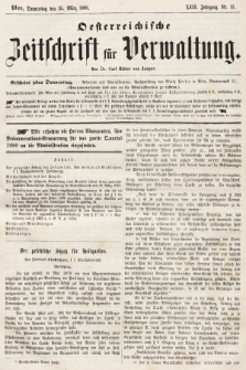 Oesterreichische Zeitschrift für Verwaltung. Jg. 13, 1880, nr 13