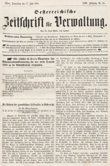 Oesterreichische Zeitschrift für Verwaltung. Jg. 13, 1880, nr 25