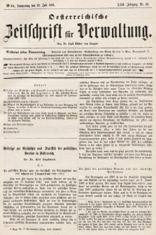 Oesterreichische Zeitschrift für Verwaltung. Jg. 13, 1880, nr 30