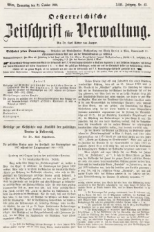 Oesterreichische Zeitschrift für Verwaltung. Jg. 13, 1880, nr 43