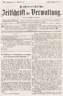 Oesterreichische Zeitschrift für Verwaltung. Jg. 13, 1880, nr 46