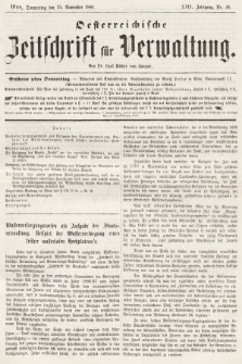 Oesterreichische Zeitschrift für Verwaltung. Jg. 13, 1880, nr 48
