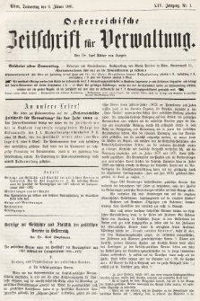 Oesterreichische Zeitschrift für Verwaltung. Jg. 14, 1881, nr 1