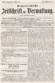 Oesterreichische Zeitschrift für Verwaltung. Jg. 14, 1881, nr 2