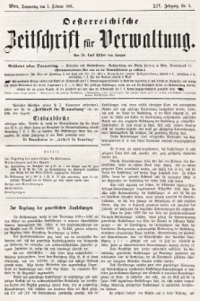 Oesterreichische Zeitschrift für Verwaltung. Jg. 14, 1881, nr 5