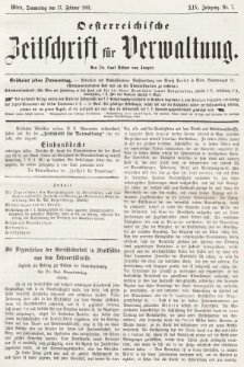 Oesterreichische Zeitschrift für Verwaltung. Jg. 14, 1881, nr 7