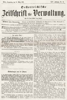 Oesterreichische Zeitschrift für Verwaltung. Jg. 14, 1881, nr 13