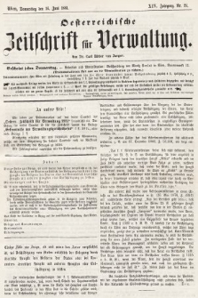 Oesterreichische Zeitschrift für Verwaltung. Jg. 14, 1881, nr 24