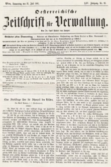 Oesterreichische Zeitschrift für Verwaltung. Jg. 14, 1881, nr 29