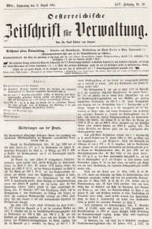 Oesterreichische Zeitschrift für Verwaltung. Jg. 14, 1881, nr 32