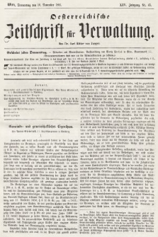 Oesterreichische Zeitschrift für Verwaltung. Jg. 14, 1881, nr 45